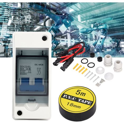 Interrupteur sectionneur BAOYI 32 A 1000 V CC pour panneaux solaires, disjoncteur miniature IP65 pour boîtes de distribution, disjoncteur miniature prêt à l'emploi (1/5)