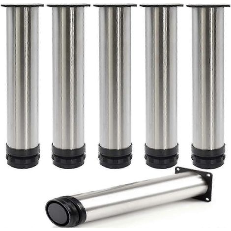Pieds de meubles réglables en acier inoxydable, lot de 6, 18 cm (1/5)