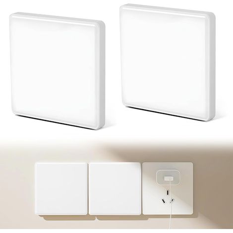 2 Pcs Cache Prise Murale, Plaques Murales Vierges 86x86mm, Cache Prise et Cache Trou Mural pour Compteur Électrique, Support Caché Encastré en Métal pour Prises Inutilisées (blanc) (1/5)