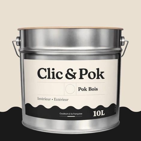Peinture Bois Extérieur – POK BOIS - 10L - RAL 9001 - Blanc crème- Résistante aux intempéries - Ne s'écaille pas
