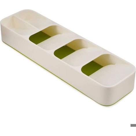 Range Couvert pouRôtiroir Compact, Organisateur de Tiroir, Blanc/Vert, 5,7 x 39,5 x 11 cm-Fei Yu (1/3)