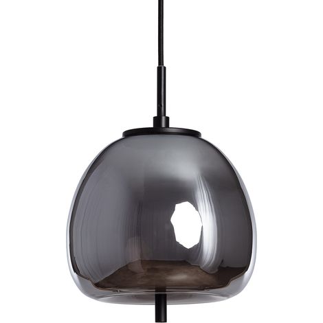 Suspension Métal et Verre Adina Gris Fumée (1/5)