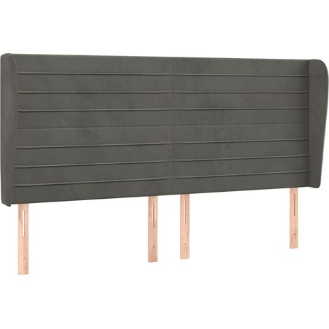 Maison Exclusive - Testiera ad Orecchio GrigioScuro 163x23x118/128cm in Velluto