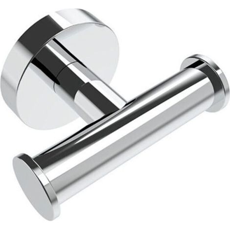 1 pcs Double Patère Murale Ronde Crochet Porte Serviette Salle de bain Finition Chrome (1/4)