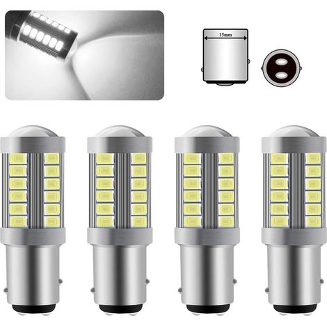 4 X 1157 BAY15D LED Ampoule Blanc Super Brillant 6000K 5630 33 SMD Canbus feu de Freinage Ampoule 12V (1/5)