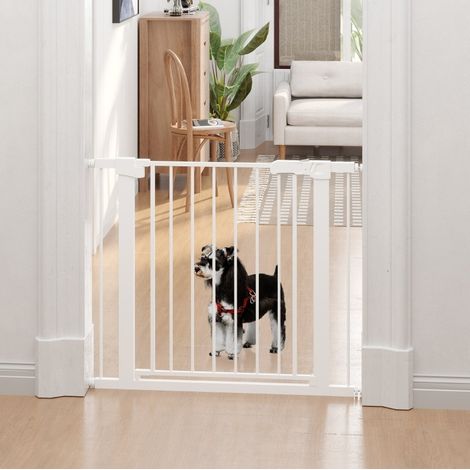 Barrière de sécurité réglable 75-96 cm en acier blanc, facile à monter pour porte FLORAGRACE (1/5)