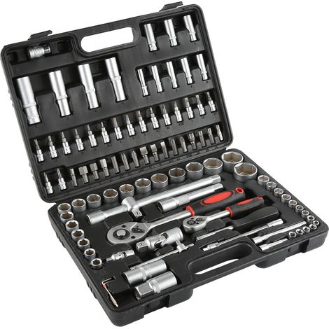 Hofuton Mallette à Outils 94 Pièces Kit de Outil Réparation Set Socket Clé à Cliquet (1/4)