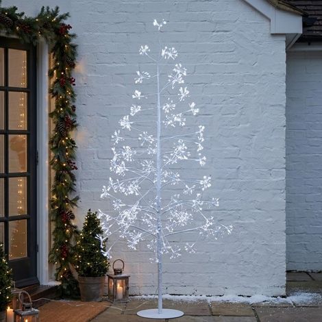 6ft Tall Frosted Twinkling Starburst Tree (1/2)
