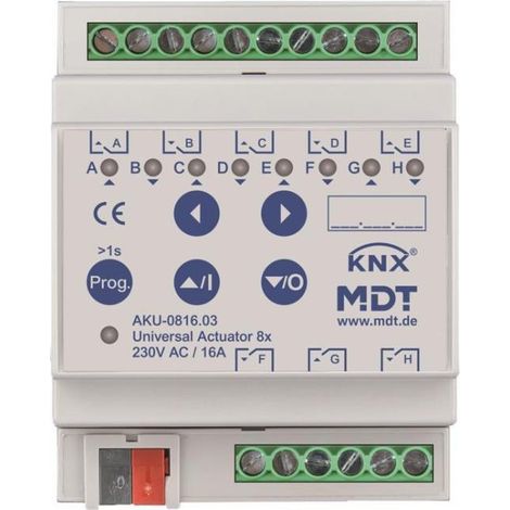 MDT AKU-0816.03 Universalaktor 8fach 4TE REG 16A 230VAC 100ÂµF 15EVG (AKU-0816.03)