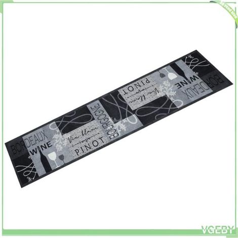 Tapis de cuisine - FAFEISY - Wine - Gris - 60 x 300 cm - Antidérapant (1/5)