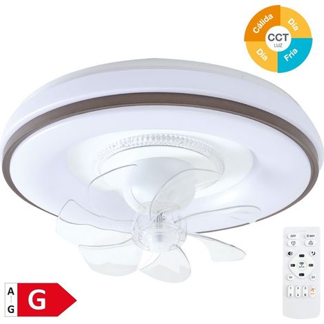 Ventilatore da soffitto rotante "Aversa" con luce LED dimmerabile e telecomando (36W 3CCT 2235lm) bianco