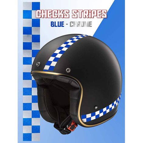 Stripes Strisce Adesive Scacchi, 2 x 33 cm - Colore: BLU CROMO