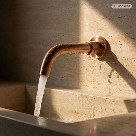 PaulGurkes Robinet de lavabo encastré en cuivre en bronze rouge 21 cm (1/4)