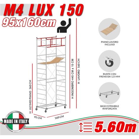 Trabattello M4 LUX 150 Altezza lavoro 5,60 metri