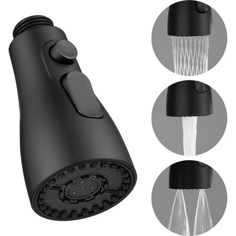 Factory wholesale pull-out shower heads, kitchen hot and cold pull-out heads, sink pull-out faucets, small shower heads -- double-blade scraper, black model
