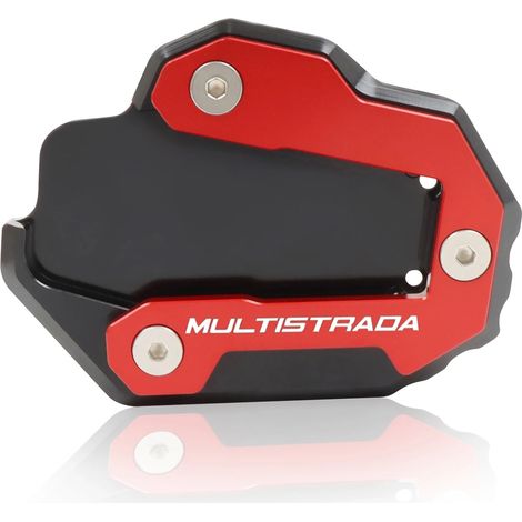 (Rouge) Plaque de support d'extension de béquille latérale compatible avec DUCATI Multistrada 950, 1100, 1200GT, 1260, 1200/Enduro/Enduro Peak et 1200S maxpower (1/4)