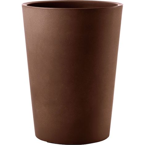 Vaso Rotondo per Piante Grandi Indoor e Outdoor Tera Zamora Bronzo Ø33 cm in Plastica Marrone