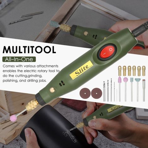 GARRYFIZH Kit d'outils rotatifs électriques portables, mini meuleuse électrique, polisseuse haute vitesse 18000 tr/min avec de multiples accessoires pour la sculpture sur bois, l'artisanat et les proj