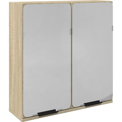 vidaXL Badezimmer-Spiegelschrank Sonoma-Eiche Holzwerkstoff