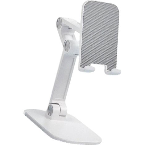 Support de téléphone de bureau portable, réglable et pliable, blanc (1/5)