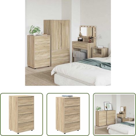 Armoire de rangement -  Armoires de rangement 2 pcs Chêne Sonoma 60 x 48 x 105 cm (1/5)