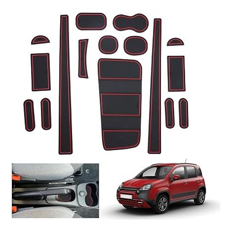 Non-Slip Mats, Cross Accessories Rubber Mats Center Console, Door Stitching Red (1/5)