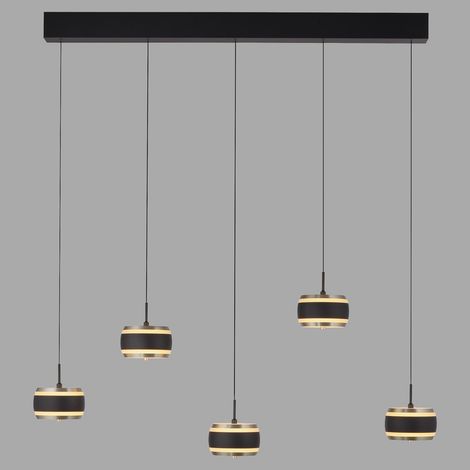Lampe suspendue de table de salle à manger 5L Pure Falling Rings Black Pearl - 2504-18