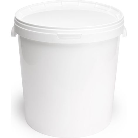 Garronda Seau avec Couvercle 30 L pour Le Stockage de Produits Alimentaires et Chimiques 10 Pièces Blanc GD-0071
