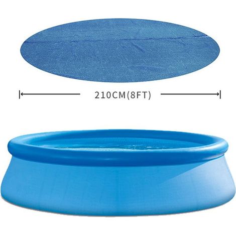 Kaelt - 8ft Round Pool Sun Protection Tarpaulin Weather Resistant Foldable Energy Saving Pool Cover (1/4)