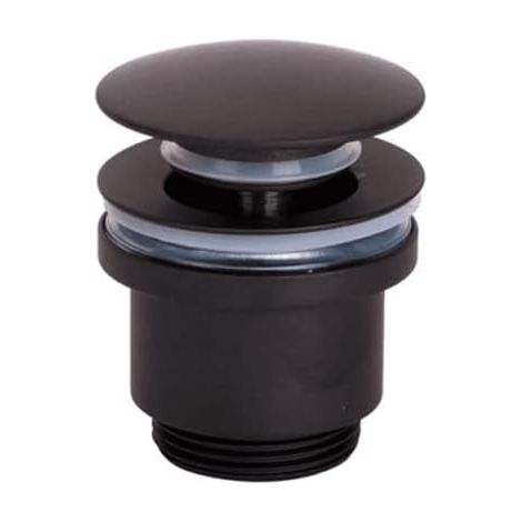 Vidage Lavabo Click Clack - 1 Unité - Laiton Noir Mat - Système Pop-Up - Pour Lavabo Et Bidet - Filetage 1 1/4 (1/2)