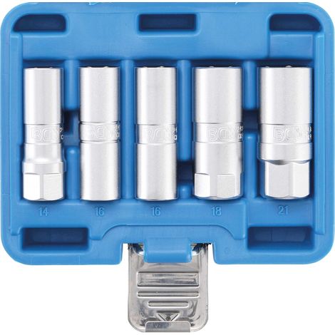 Jeu de douilles pour bougies d’allumage à six pans empreinte carré femelle 12,5 mm (1/2") 14 – 21 mm 5 pièces Kraftmann (1/5)