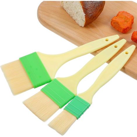 3-teiliges Backpinsel-Set aus Naturpinseln, Kochpinseln und Küchenpinseln zum Grillen, für Soßen, Marinaden, Backen, Kochen und zum Verteilen von Öl (1/5)