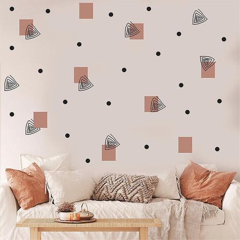 2 Pices De Stickers Muraux Gomtriques Pois Minimalistes Modernes Ins Salon Chambre Chambre D'enfants Autocollants Dcoratifs Auto-adhsifs Amovible (1/5)