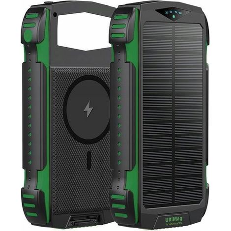 Batería externa solar de 20000 mAh 4smarts TitanPack Rugged UltiMag verde 1 unidad. (1/5)