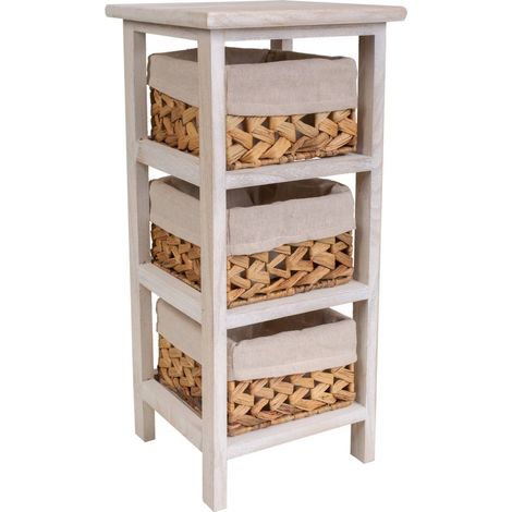 Mesita de madera blanca 25x25x57 (1/5)