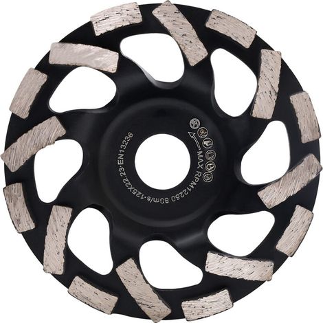 Disque diamant pour meuleuse 125mm – Meulage béton, pierre, granit – Ouvertures de ventilation pour évacuation poussière – 12 250 tr/min