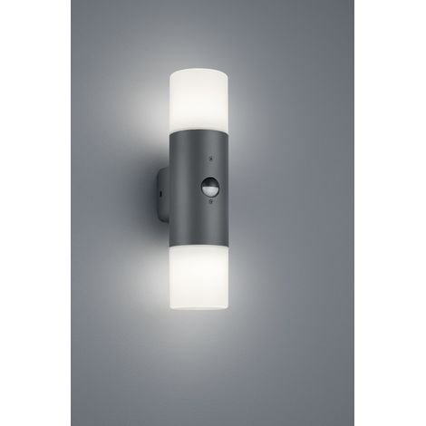 Aplique Hoosic Biemission 2xE27 Antracita Con Sensor de Movimiento H33 cm IP44 Trio Lighting (1/5)