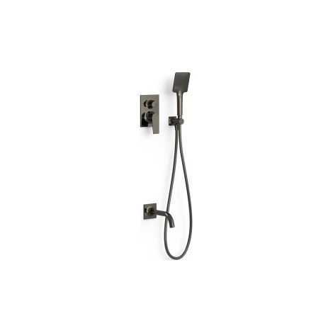 Kit mitigeur encastré 2 voies Rapid‑box pour baignoire et douche Project Noir Métallisé - TRES 22138007KM