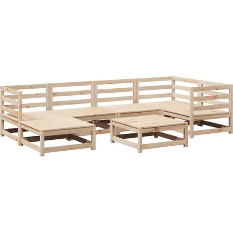 Maison Exclusive - 7-tlg. Garten-Sofagarnitur Massivholz Kiefer