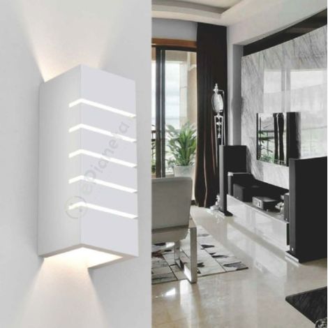 Applique rettangolare bianco doppia luce led attacco G9 in gesso lampada da soffitto moderno verniciabile verticale (1/4)