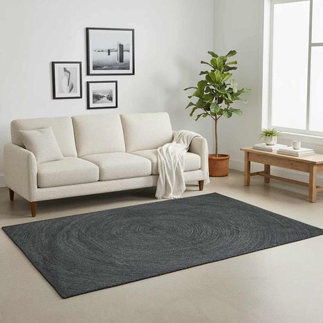 Tapis de surface Rectangulaire Gris foncé 120 x 170 cm Jute