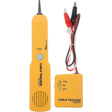 Testeur de câbles téléphoniques réseau RJ11, détecteur de lignes de tonalité, outil réseau sans batterie (jaune)-M