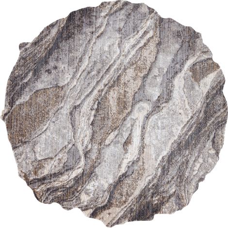 Carpet TINE 75313C Rock, stone - modern, irregular shape dark grey / light grey multicolour 195x195 cm