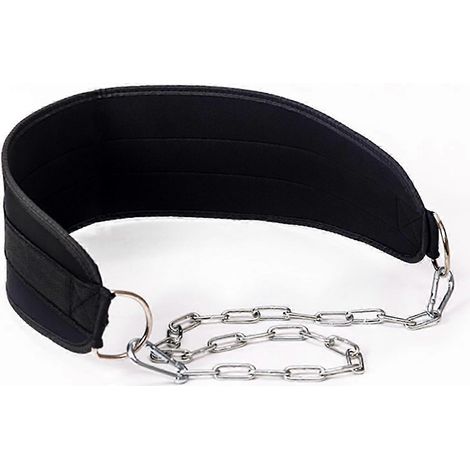Ceinture lestée sportive avec chaîne, ceinture de musculation épaisse pour le fitness, le bodybuilding et l'entraînement de force - Réf. : 1927 (1/5)