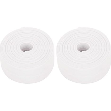 2 Rollen selbstklebende, flexible PVC-Sockelleisten – 38 mm x 3,2 m – Für Küche und Bad – Weiß
