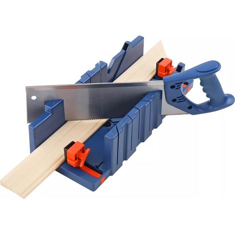 Scie à onglet boîte de rangement ABS acier 45° coffret avec scie pour menuiserie bricolage décoration maison étui protection outils (1/5)