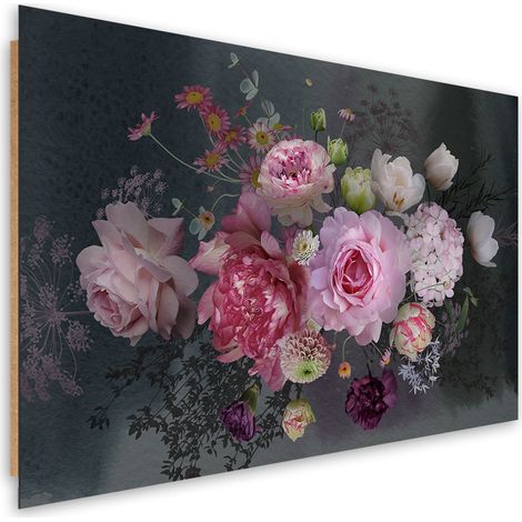 Quadro deco panel, Bouquet di fiori vintage - 120x80 (1/5)