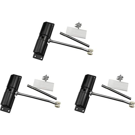 3X Ferme-Porte Ménage Ceinture Noire Roue Réglable Fermeture Automatique de Porte Lumière En Alliage de Zinc Fermeture de Porte à Ressort (1/5)