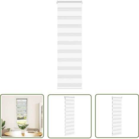 vidaXL Zebrarollo Weiß 40x100 cm Stoffbreite 35,9 cm Polyester (1/5)