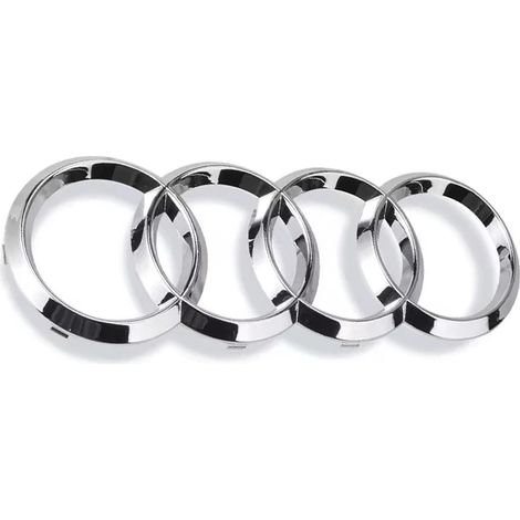 (Chrome, avant 192 mm TT plat) 1 pièce. Convient pour Audi A3 A4 A5 A6 A7 A1 Q2 Q3 Q5 Q7. Emblème chromé noir pour capot avant et coffre arrière. Autocollant